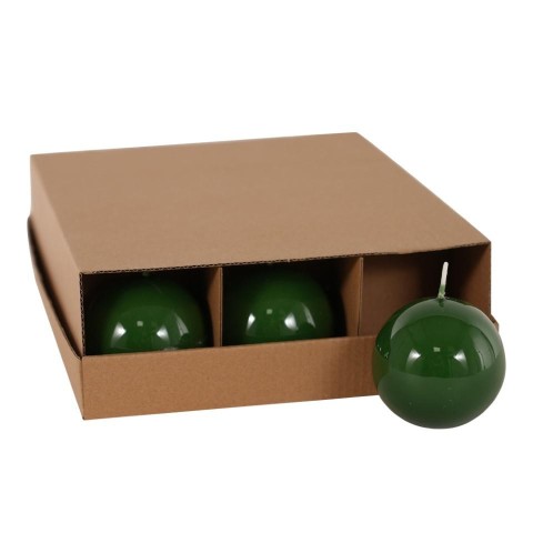 CANDELA SFERA SMALTATA MM.60 VERDE SCURO